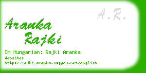 aranka rajki business card